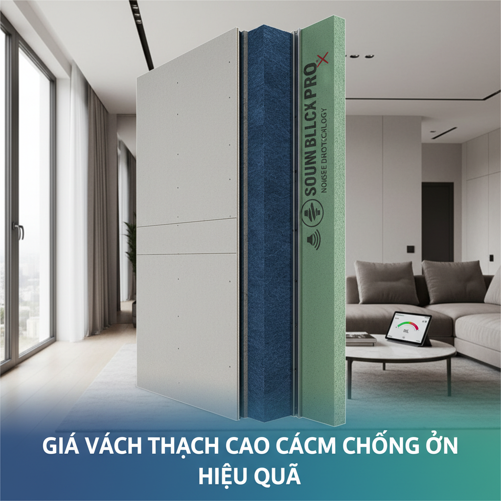 giá vách thạch cao cách âm chống ồn hiệu quả