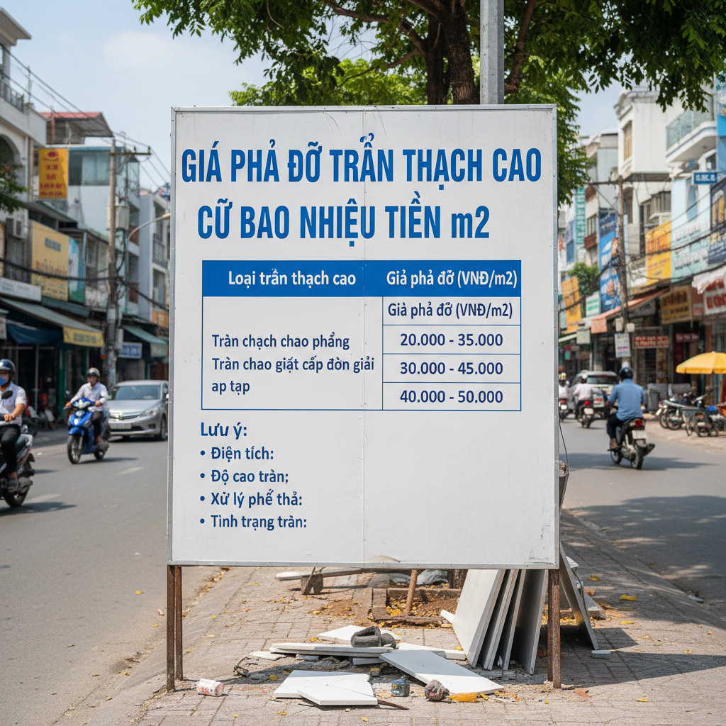 Giá Phá Dỡ Trần Thạch Cao Cũ Bao Nhiêu Tiền m2