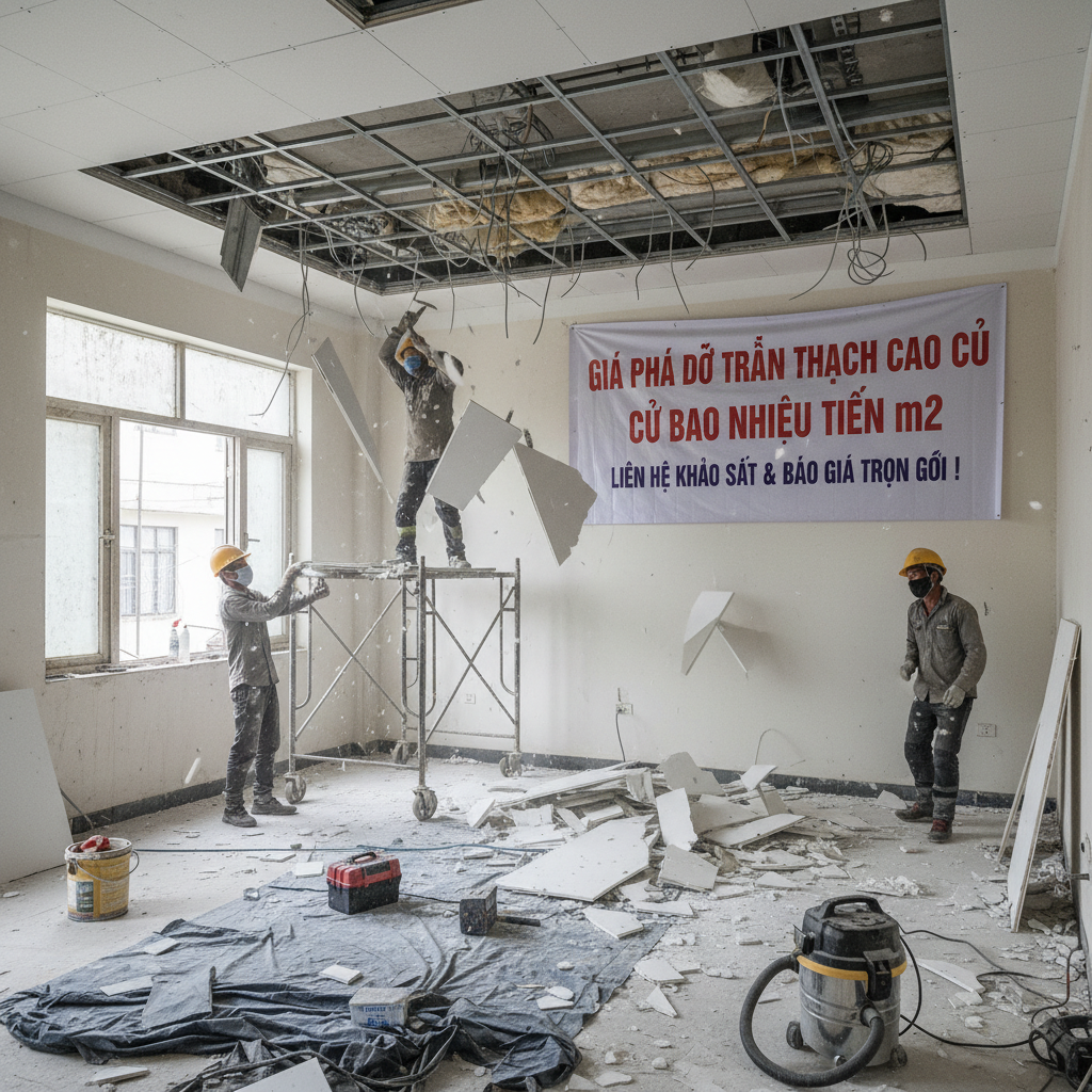 Giá Phá Dỡ Trần Thạch Cao Cũ Bao Nhiêu Tiền m2
