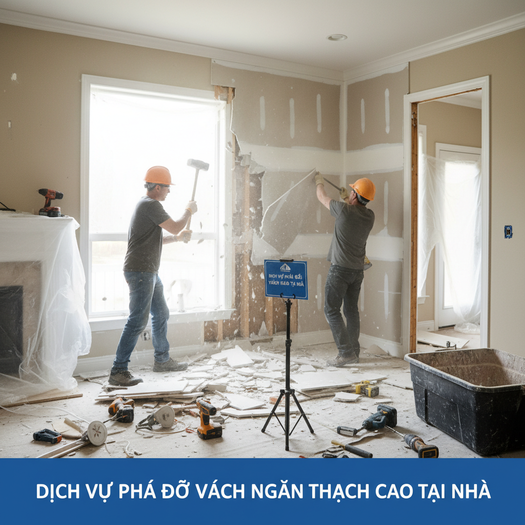Dịch vụ phá dỡ vách ngăn thạch cao tại nhà 
