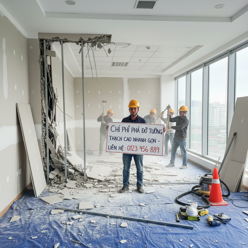 Chi phí phá dỡ tường thạch cao nhanh gọn - Giải pháp tiết kiệm cho không gian sáng tạo