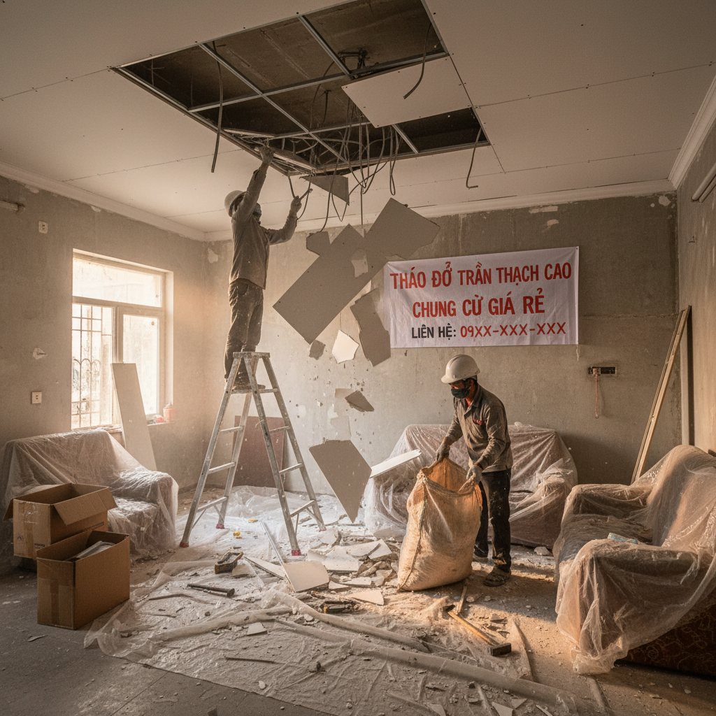 Tháo Dỡ Trần Thạch Cao Chung Cư Giá Rẻ - Giải Pháp Tối Ưu Cho Nhu Cầu Cải Tạo Và Thay Đổi Không Gian Sống