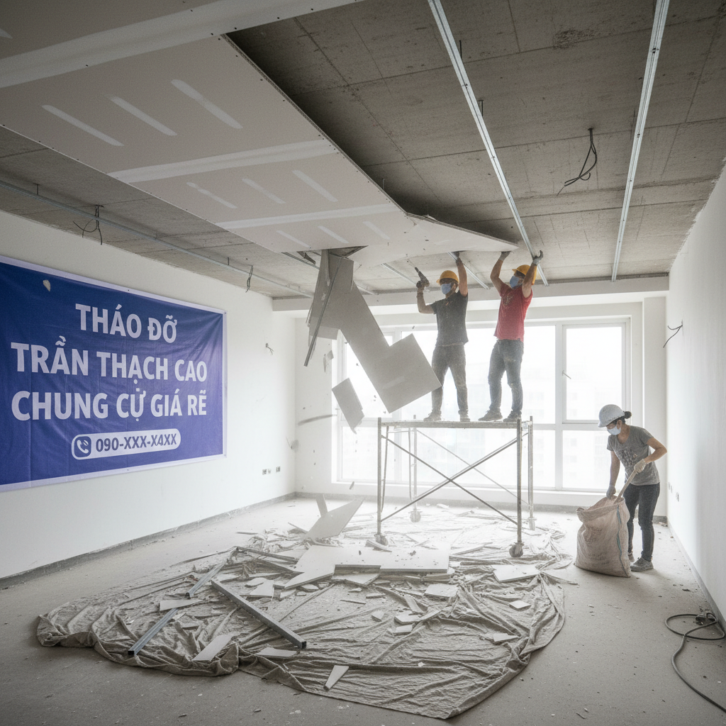 Tháo Dỡ Trần Thạch Cao Chung Cư Giá Rẻ - Giải Pháp Tối Ưu Cho Nhu Cầu Cải Tạo Và Thay Đổi Không Gian Sống