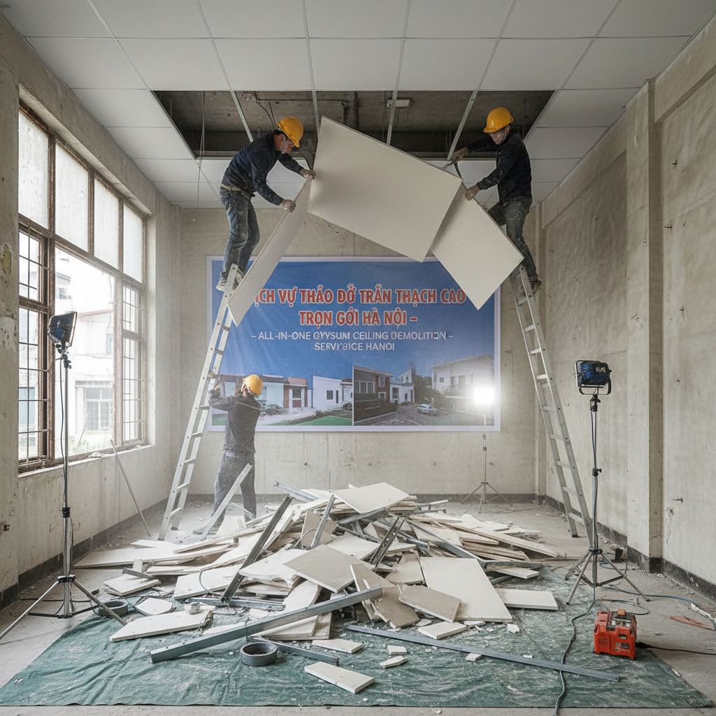 dịch vụ tháo dỡ trần thạch cao trọn gói Hà Nội