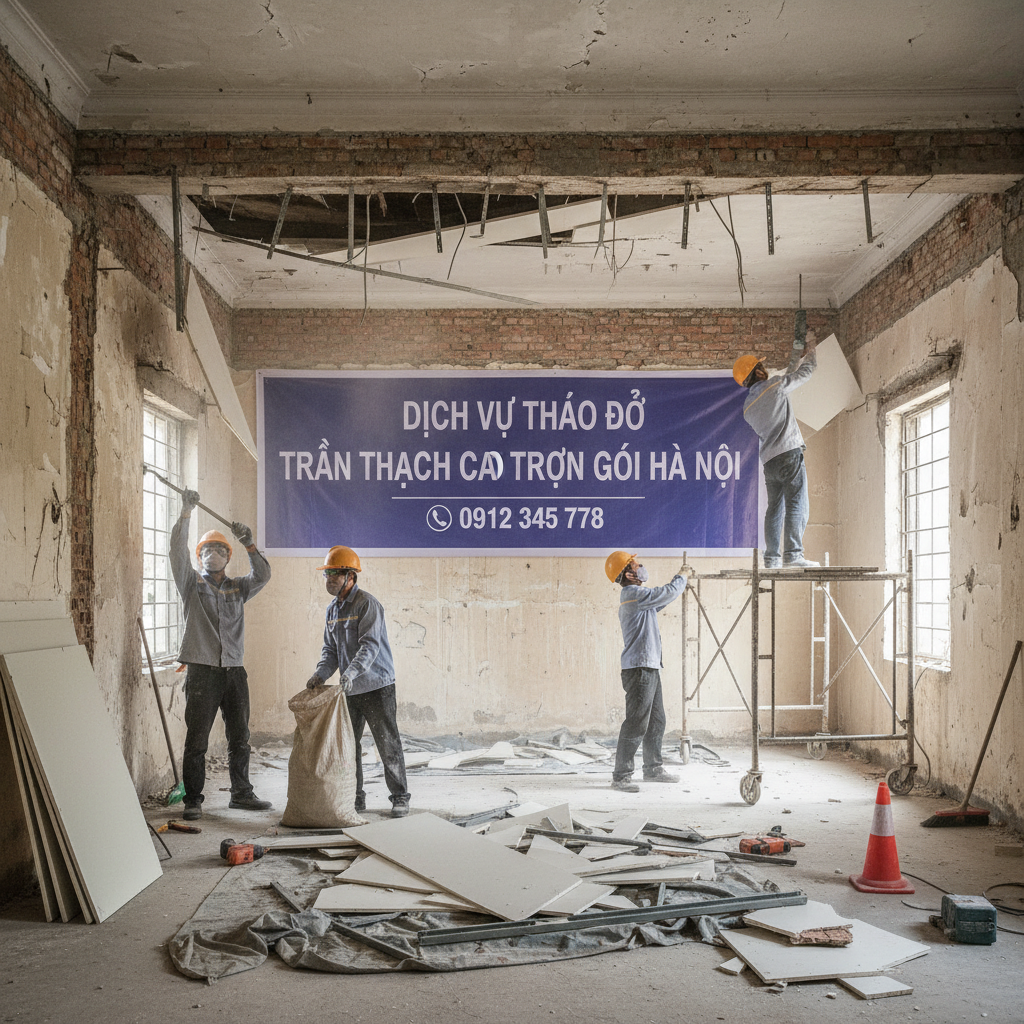 dịch vụ tháo dỡ trần thạch cao trọn gói Hà Nội