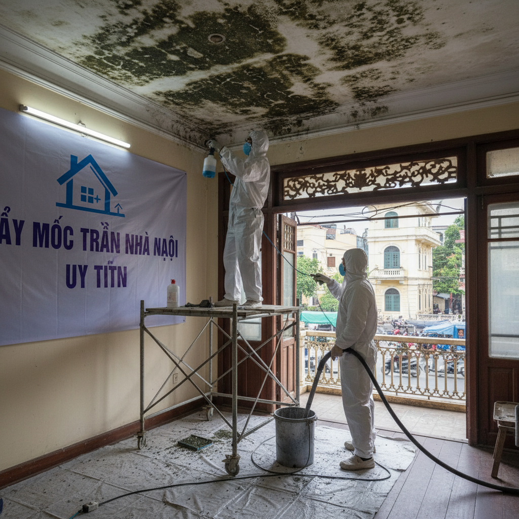 Dịch vụ tẩy mốc trần nhà tại Hà Nội uy tín