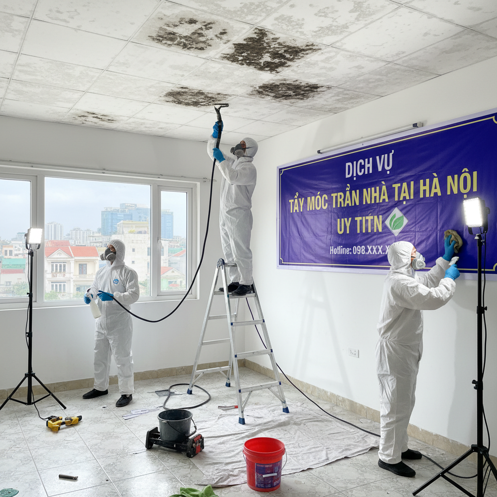 Dịch vụ tẩy mốc trần nhà tại Hà Nội uy tín