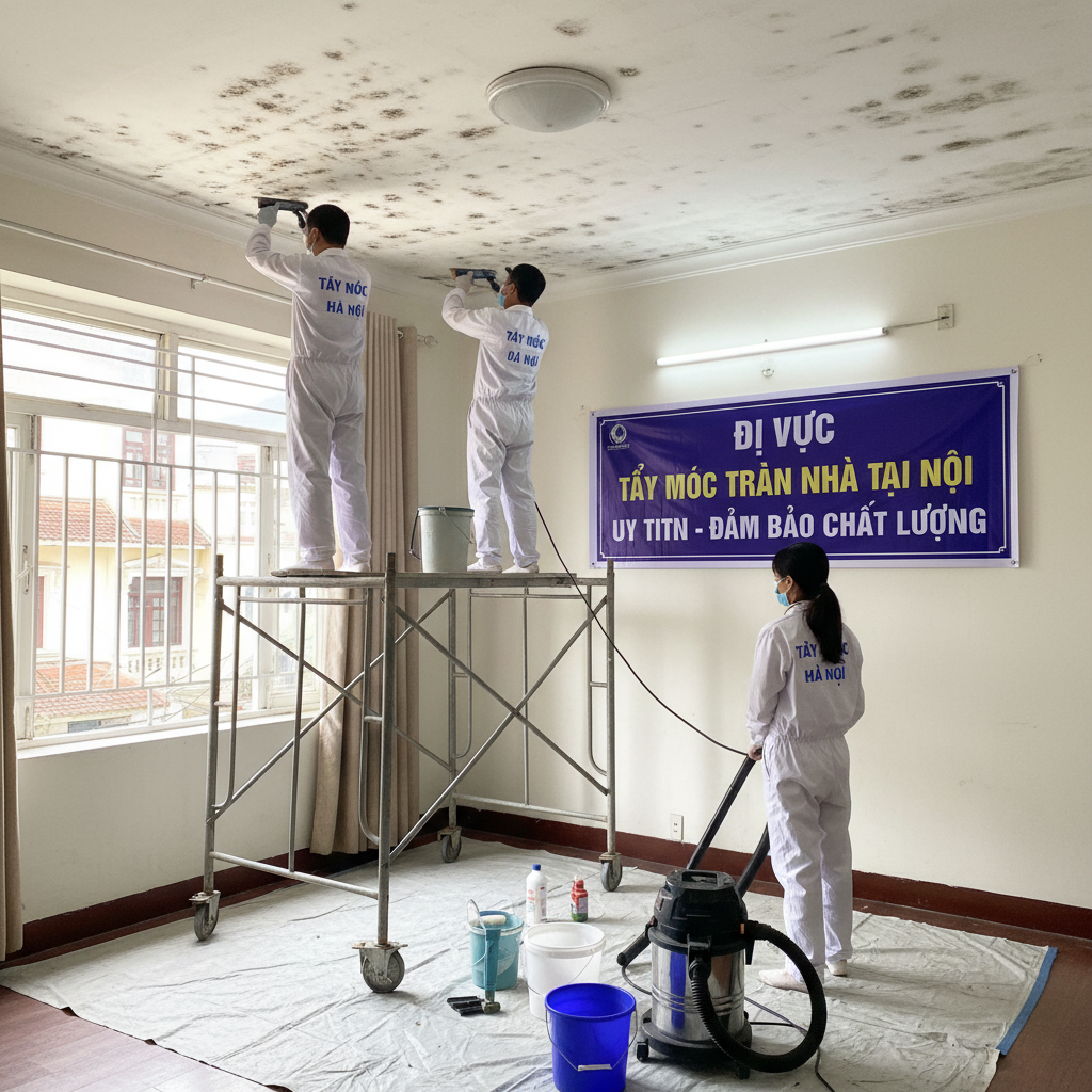 Dịch vụ tẩy mốc trần nhà tại Hà Nội uy tín