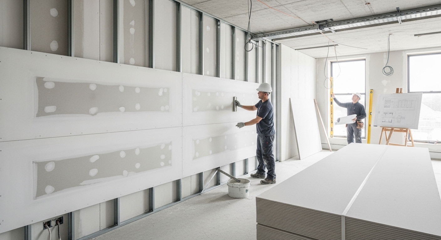 Thi công vách thạch cao văn phòng chuyên nghiệp - Giải pháp tối ưu cho không gian làm việc hiện đại