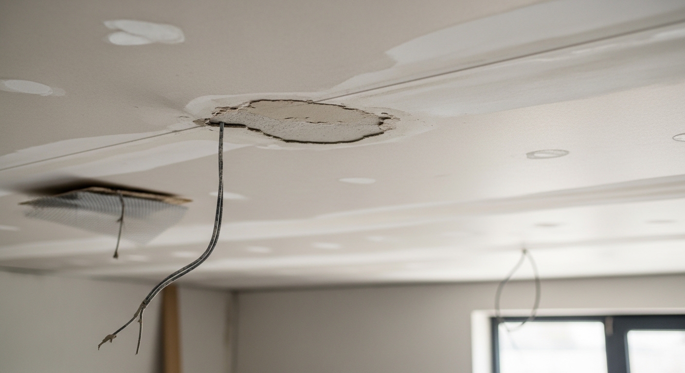 Vá trần thạch cao bị thủng Cách xử lý hiệu quả để giữ vững vẻ đẹp nội thất và độ bền công trình